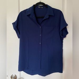 Navy Blue Buttoned Blouse (3/$15)